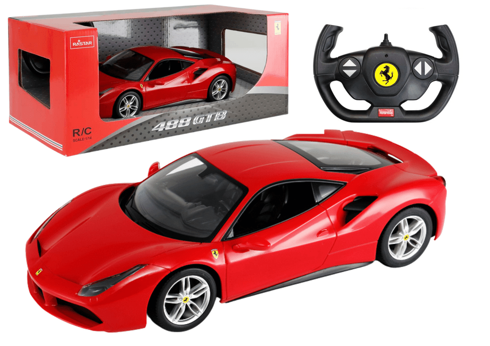 Mamido RASTAR Auto na dálkové ovládání RC Ferrari 488 GTB 1:14 Rastar červené