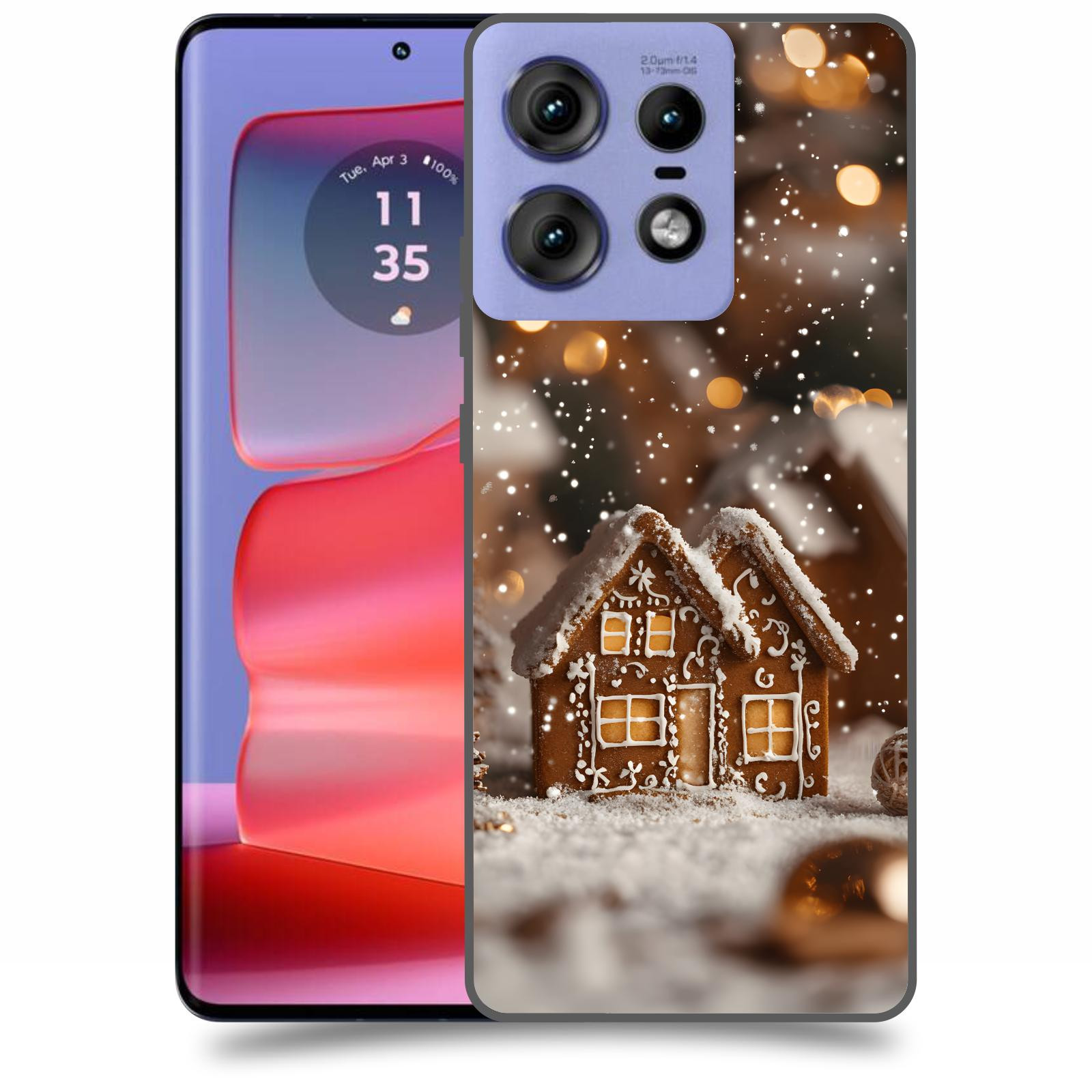 ACOVER Kryt na mobil Motorola Edge 50 Pro - Perníková chaloupka