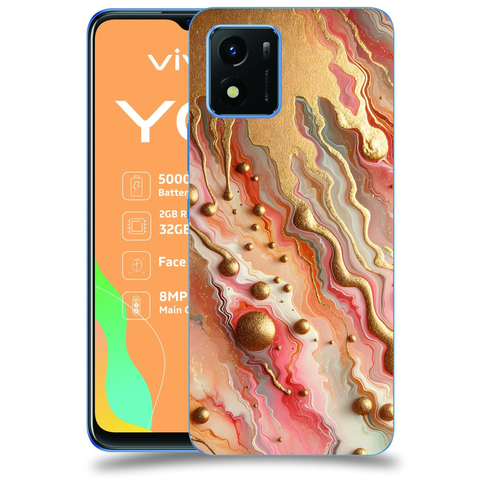ACOVER Kryt na mobil Vivo Y01 - Liquid Gold