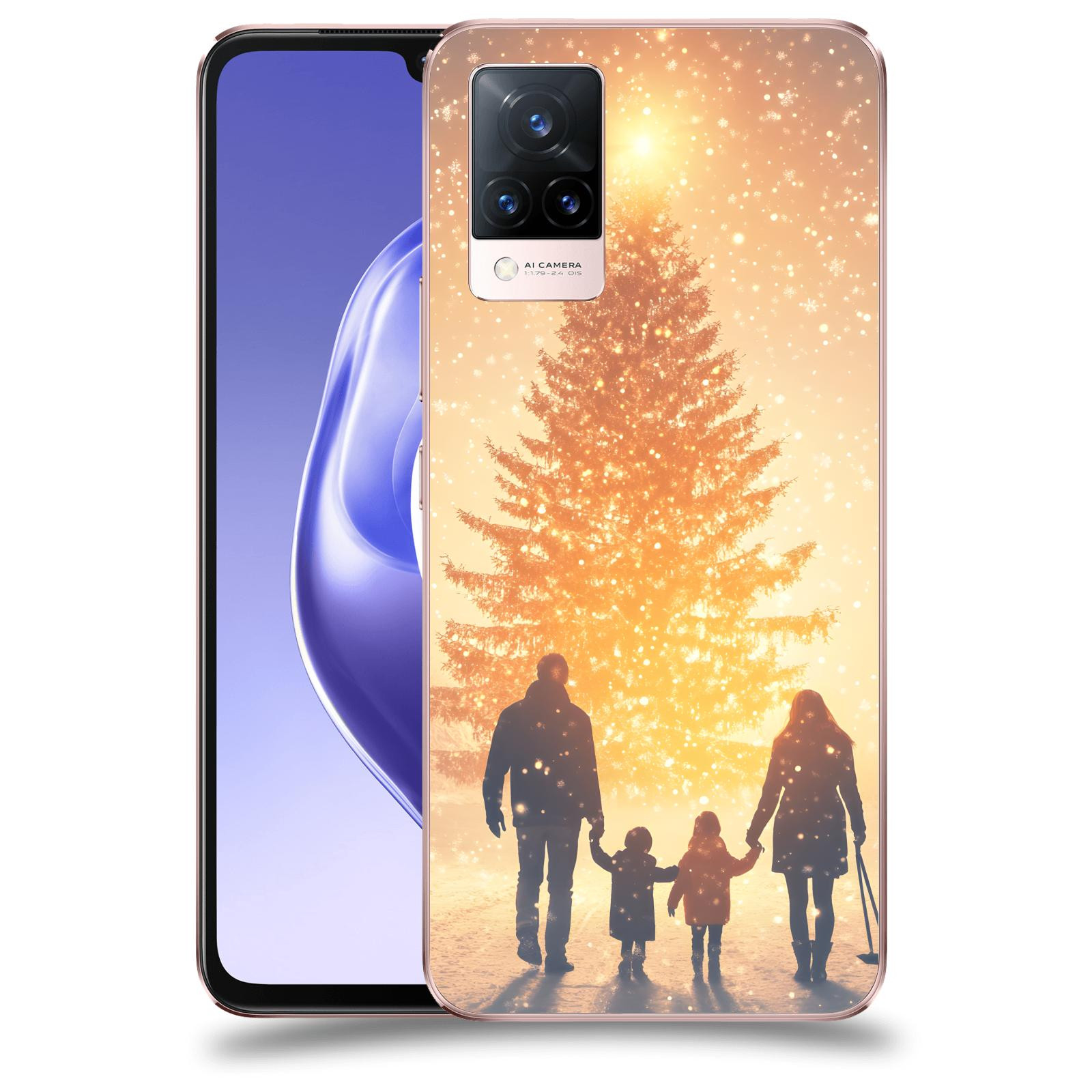 ACOVER Kryt na mobil Vivo V21 5G - Family at the Christmas tree
