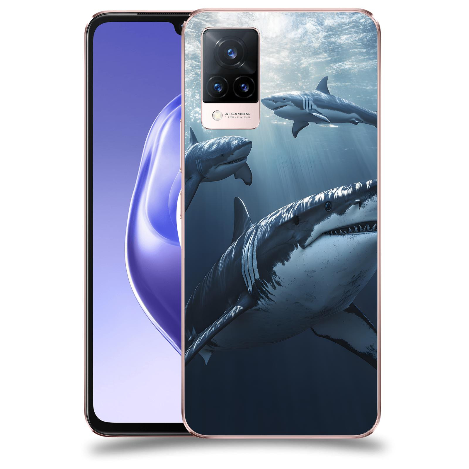 ACOVER Kryt na mobil Vivo V21 5G - Žraloci