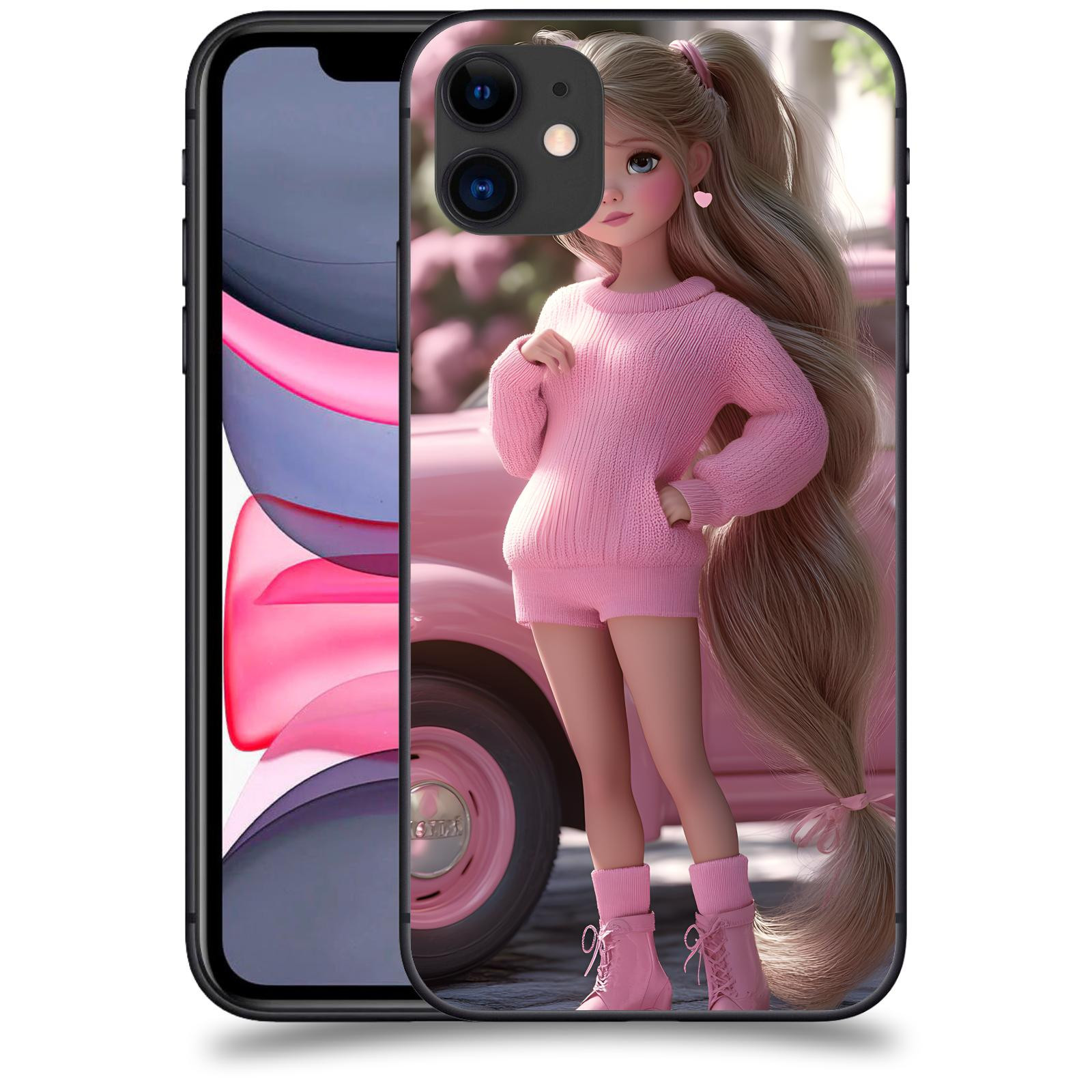 ACOVER Kryt na mobil Apple iPhone 11 - Girl with pink car