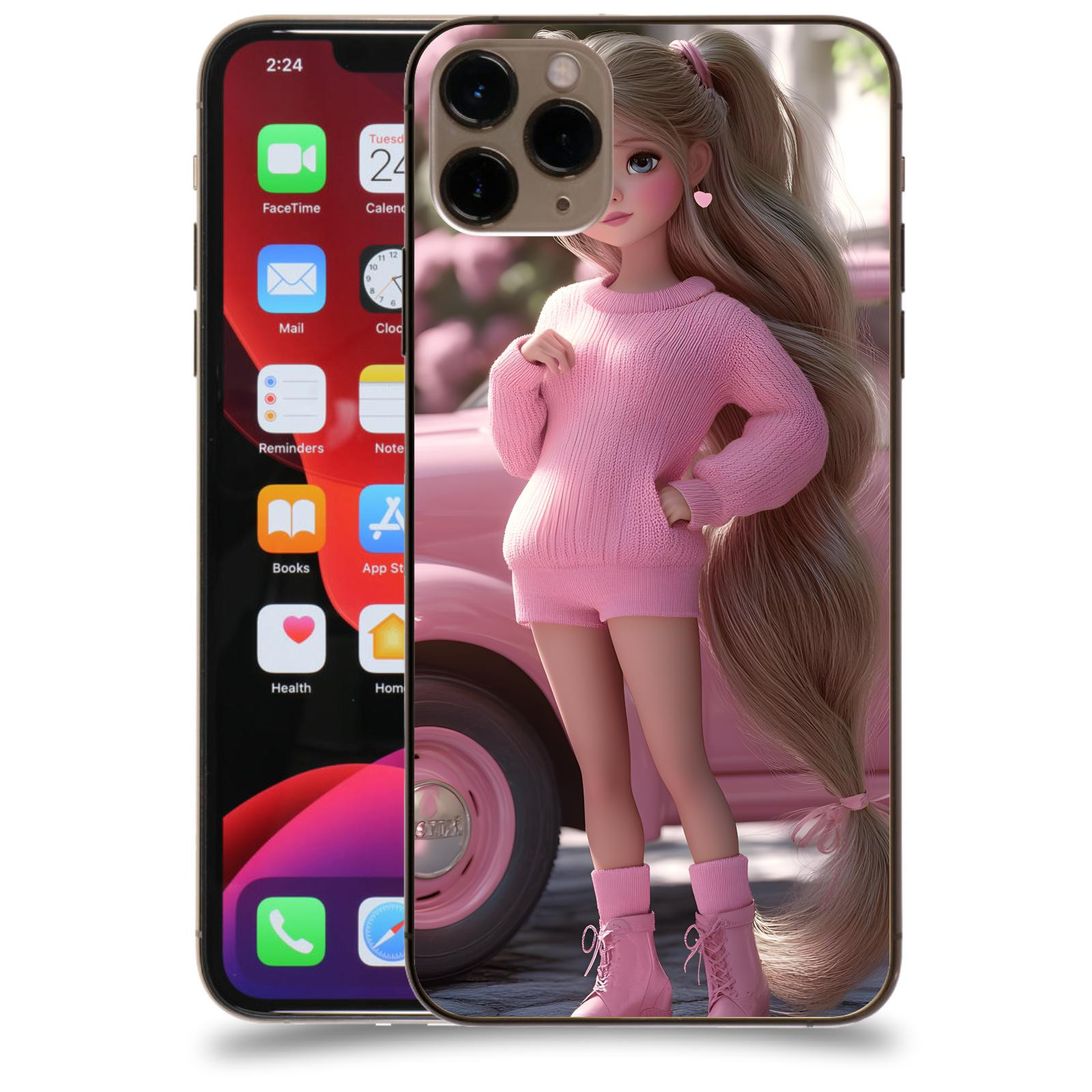 ACOVER Kryt na mobil Apple iPhone 11 Pro Max - Girl with pink car