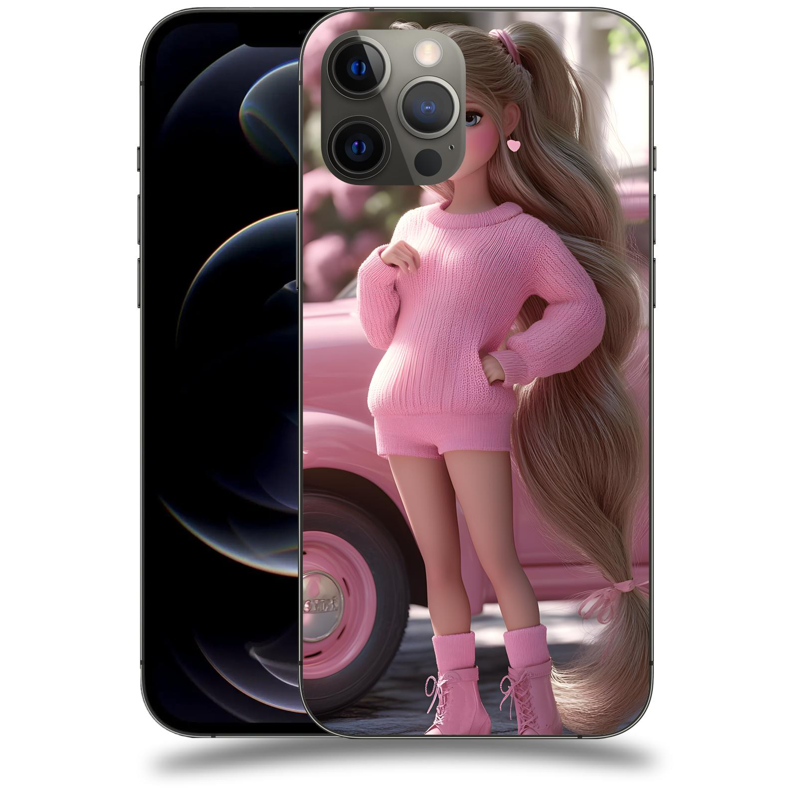 ACOVER Kryt na mobil Apple iPhone 12 Pro Max - Girl with pink car