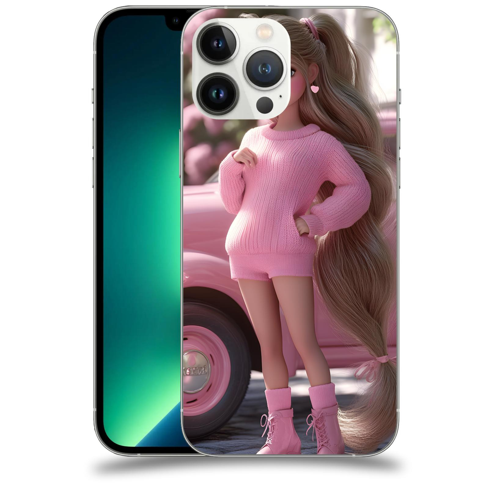 ACOVER Kryt na mobil Apple iPhone 13 Pro Max - Girl with pink car
