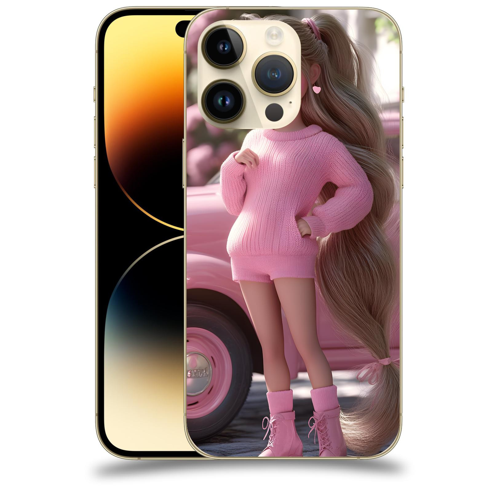 ACOVER Kryt na mobil Apple iPhone 14 Pro Max - Girl with pink car