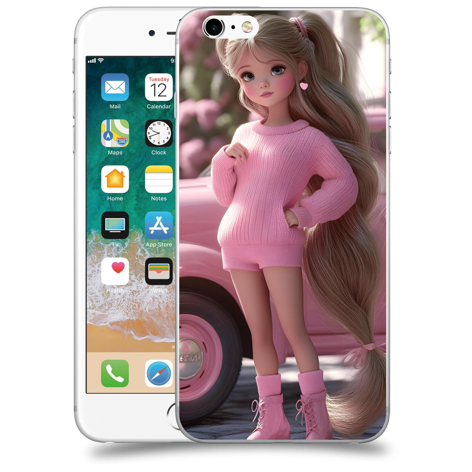 ACOVER Kryt na mobil Apple iPhone 6 Plus/6S Plus - Girl with pink car