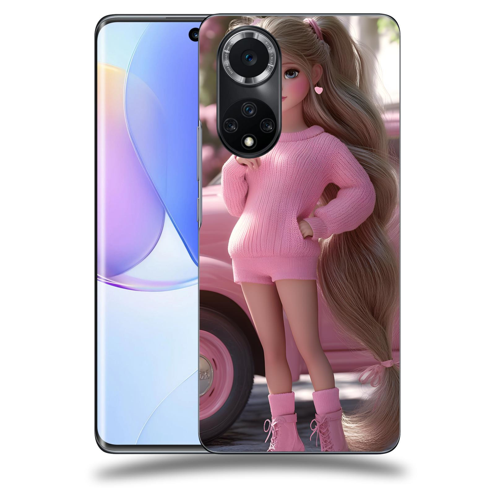 ACOVER Kryt na mobil Huawei Nova 9 - Girl with pink car