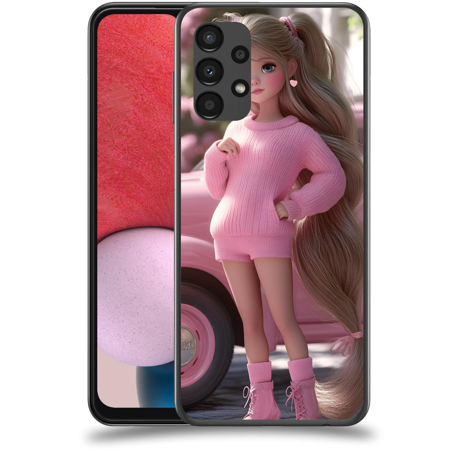 ACOVER Kryt na mobil Samsung Galaxy A13 4G A135 - Girl with pink car