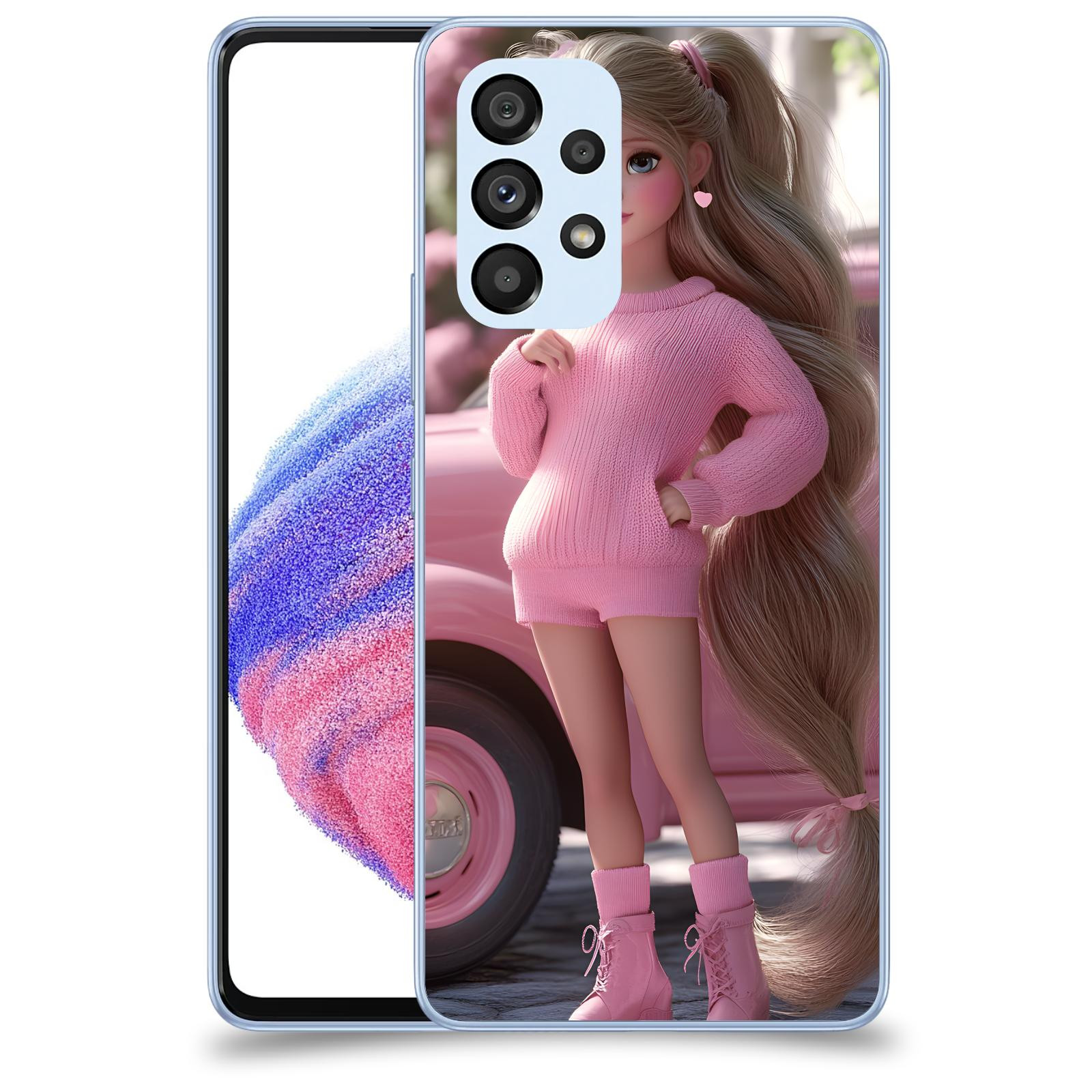 ACOVER Kryt na mobil Samsung Galaxy A32 5G A326B - Girl with pink car