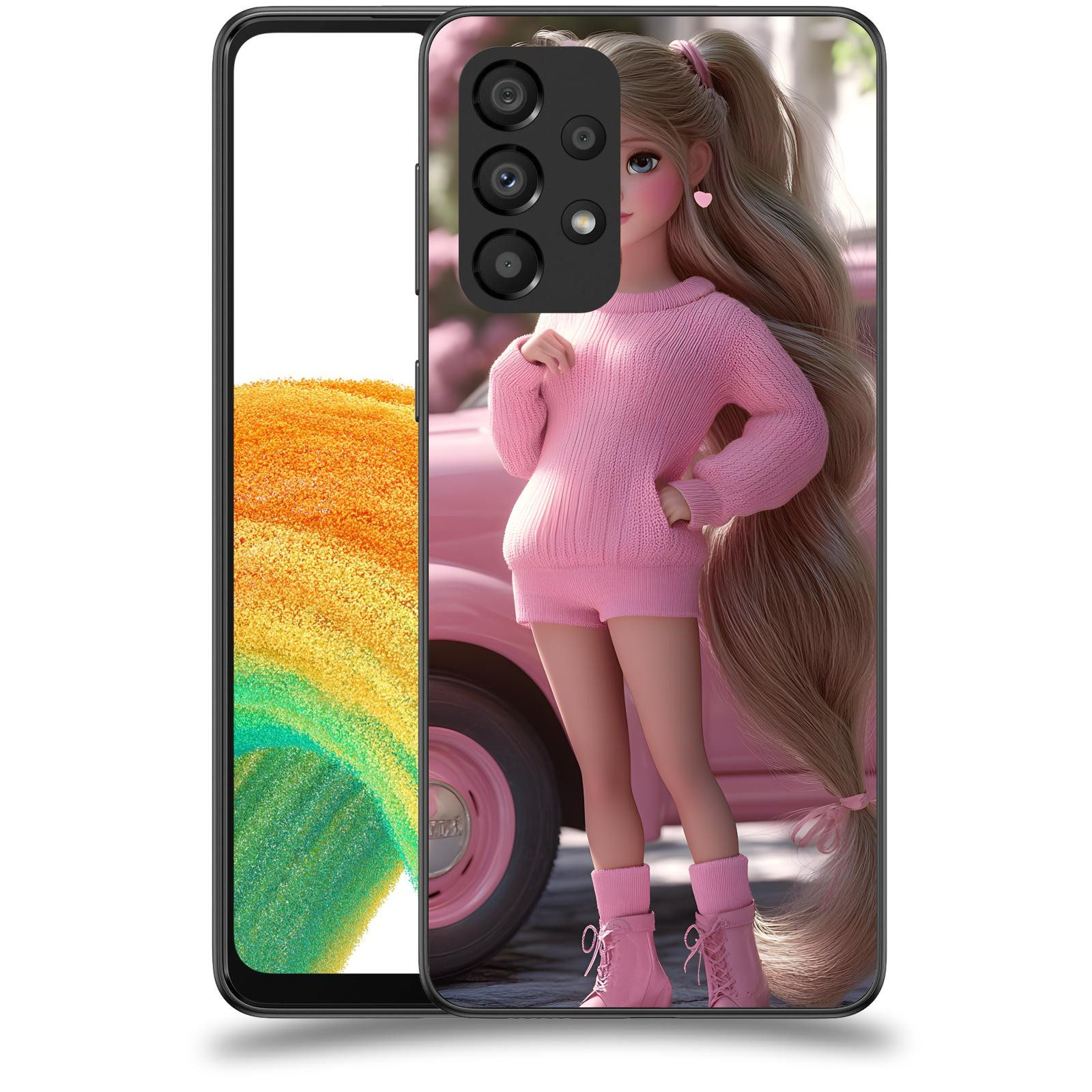 ACOVER Kryt na mobil Samsung Galaxy A33 5G A336 - Girl with pink car