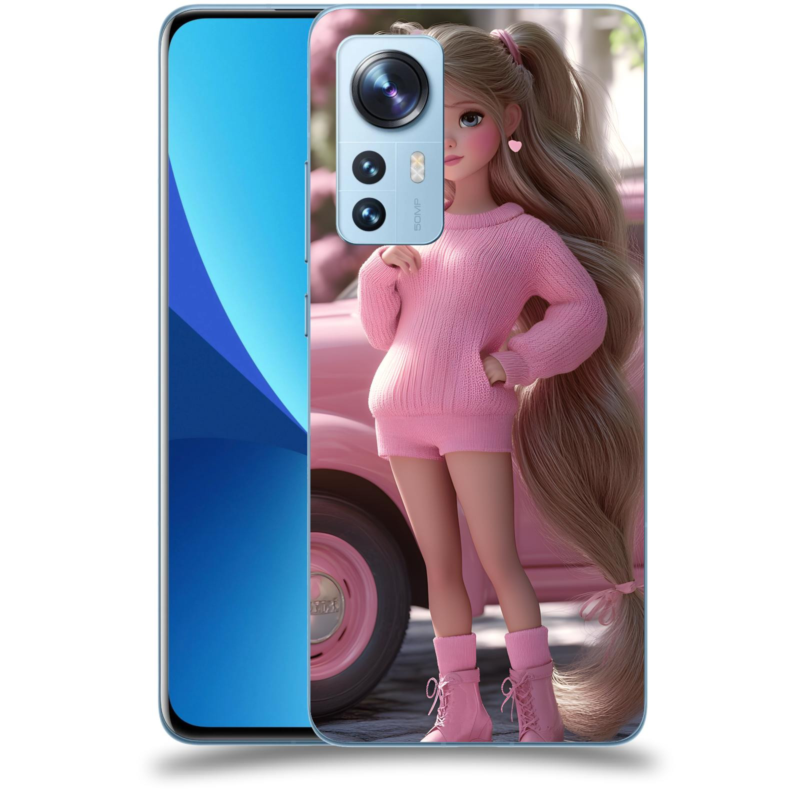 ACOVER Kryt na mobil Xiaomi 12 - Girl with pink car