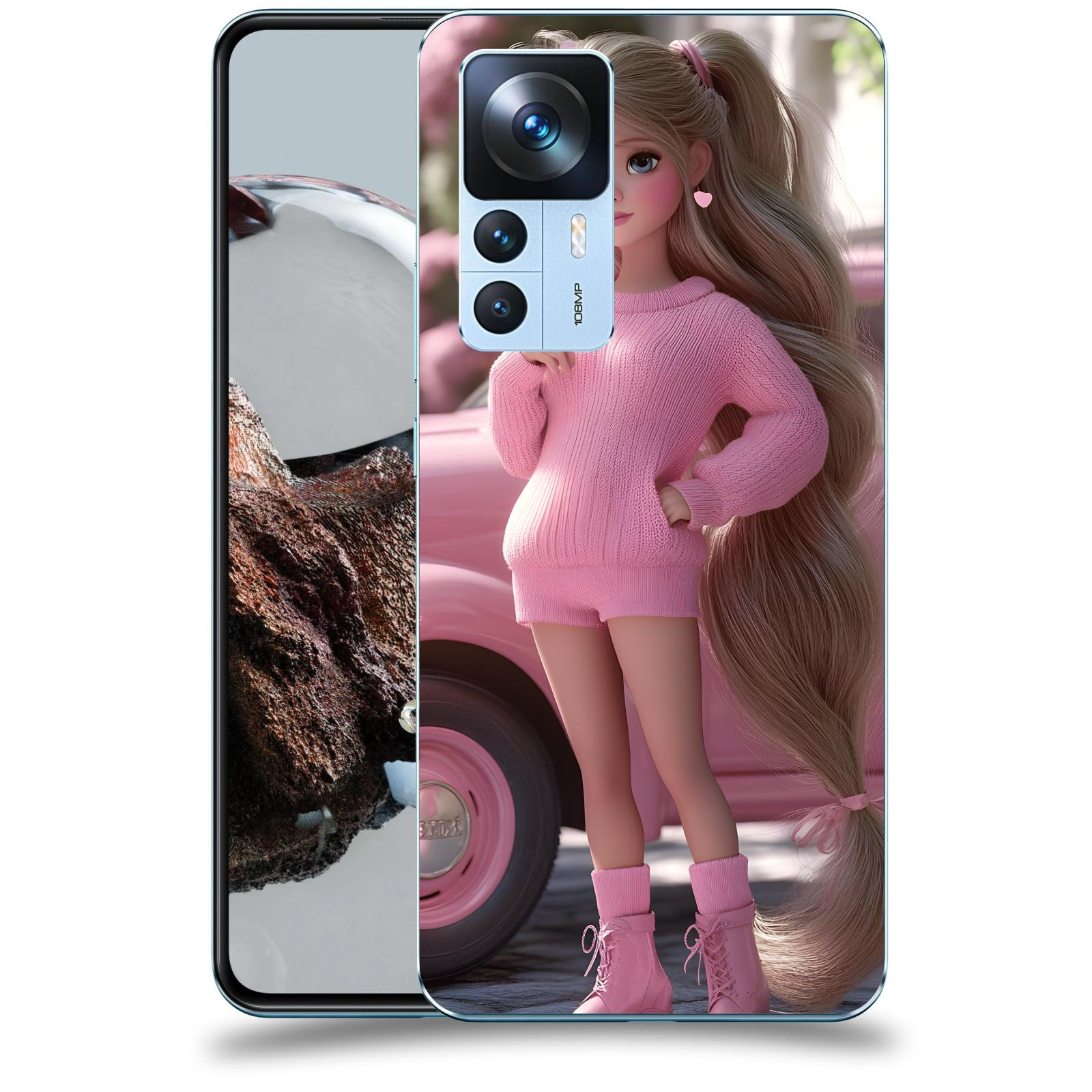 ACOVER Kryt na mobil Xiaomi 12T - Girl with pink car