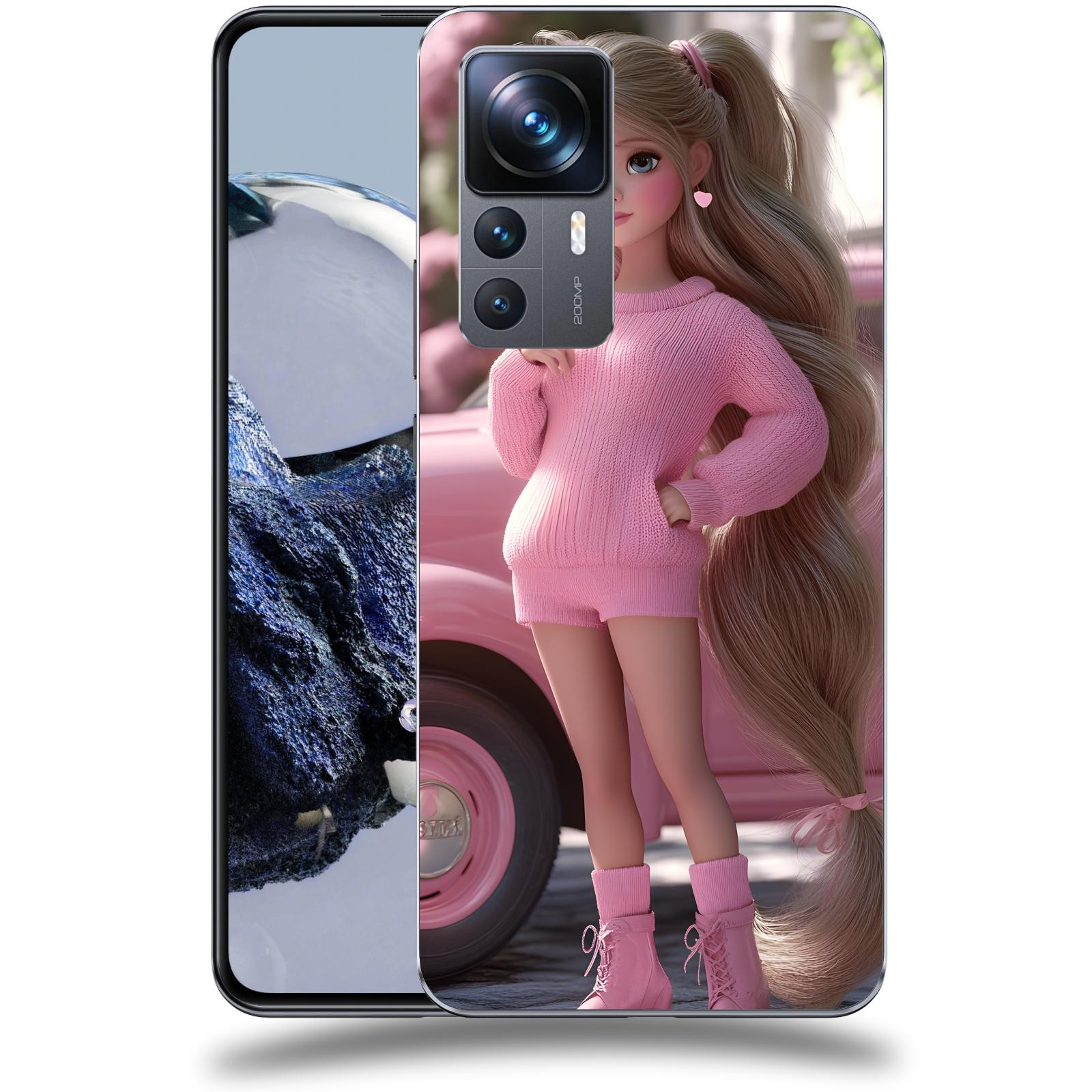 ACOVER Kryt na mobil Xiaomi 12T Pro - Girl with pink car