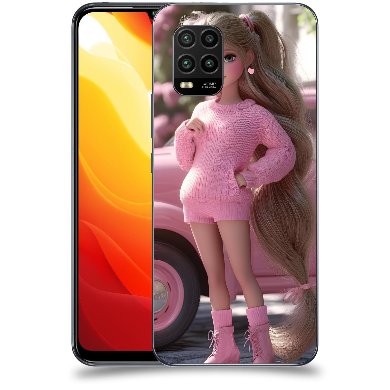 ACOVER Kryt na mobil Xiaomi Mi 10 Lite - Girl with pink car