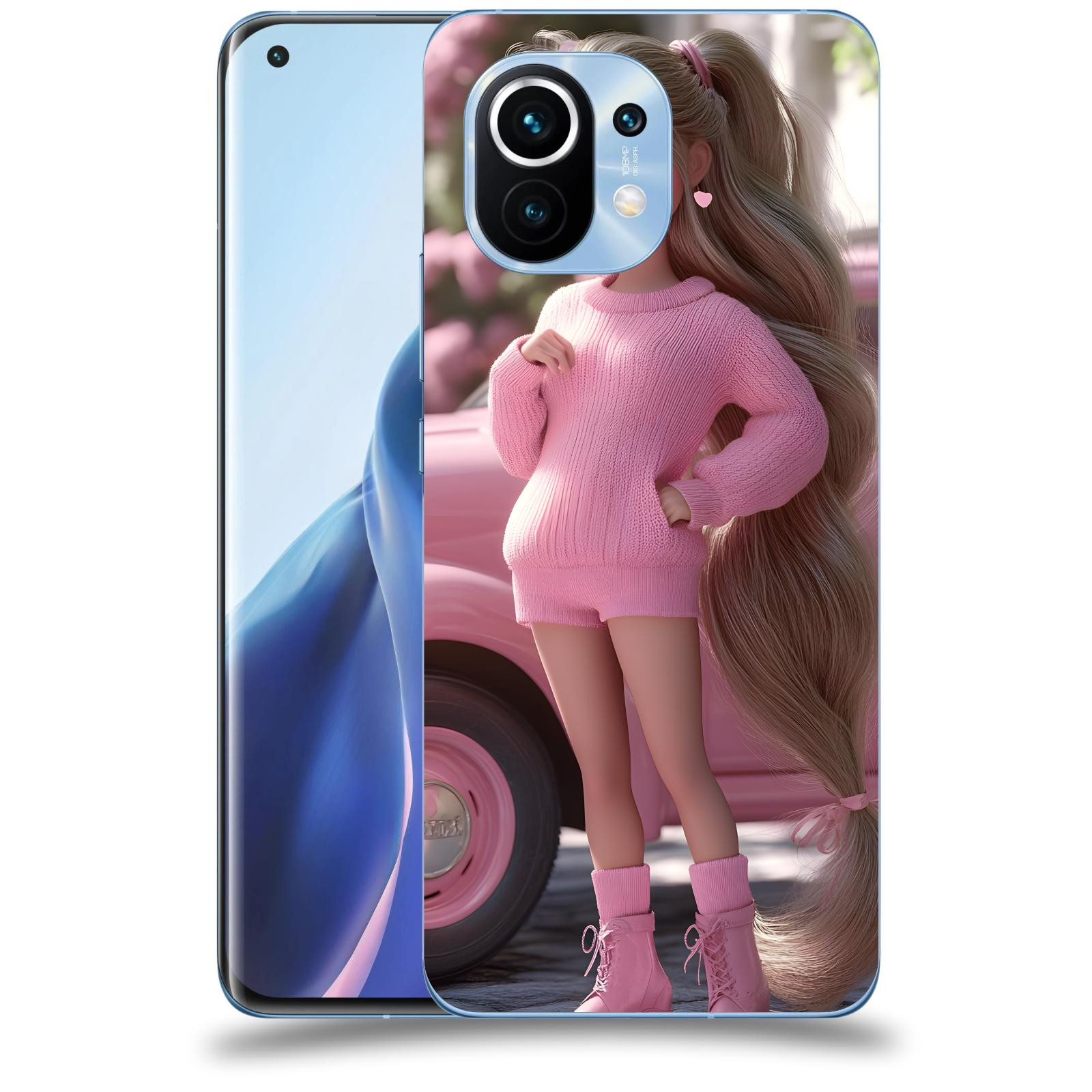 ACOVER Kryt na mobil Xiaomi Mi 11 - Girl with pink car