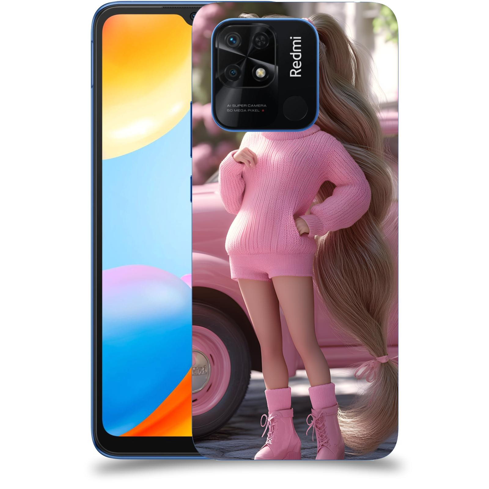 ACOVER Kryt na mobil Xiaomi Redmi 10C - Girl with pink car