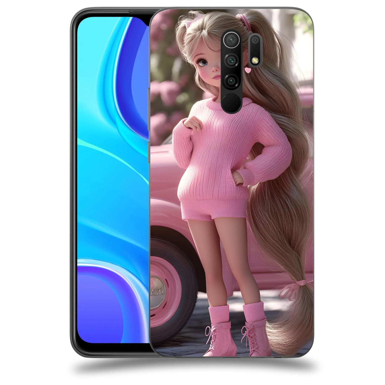 ACOVER Kryt na mobil Xiaomi Redmi 9 - Girl with pink car