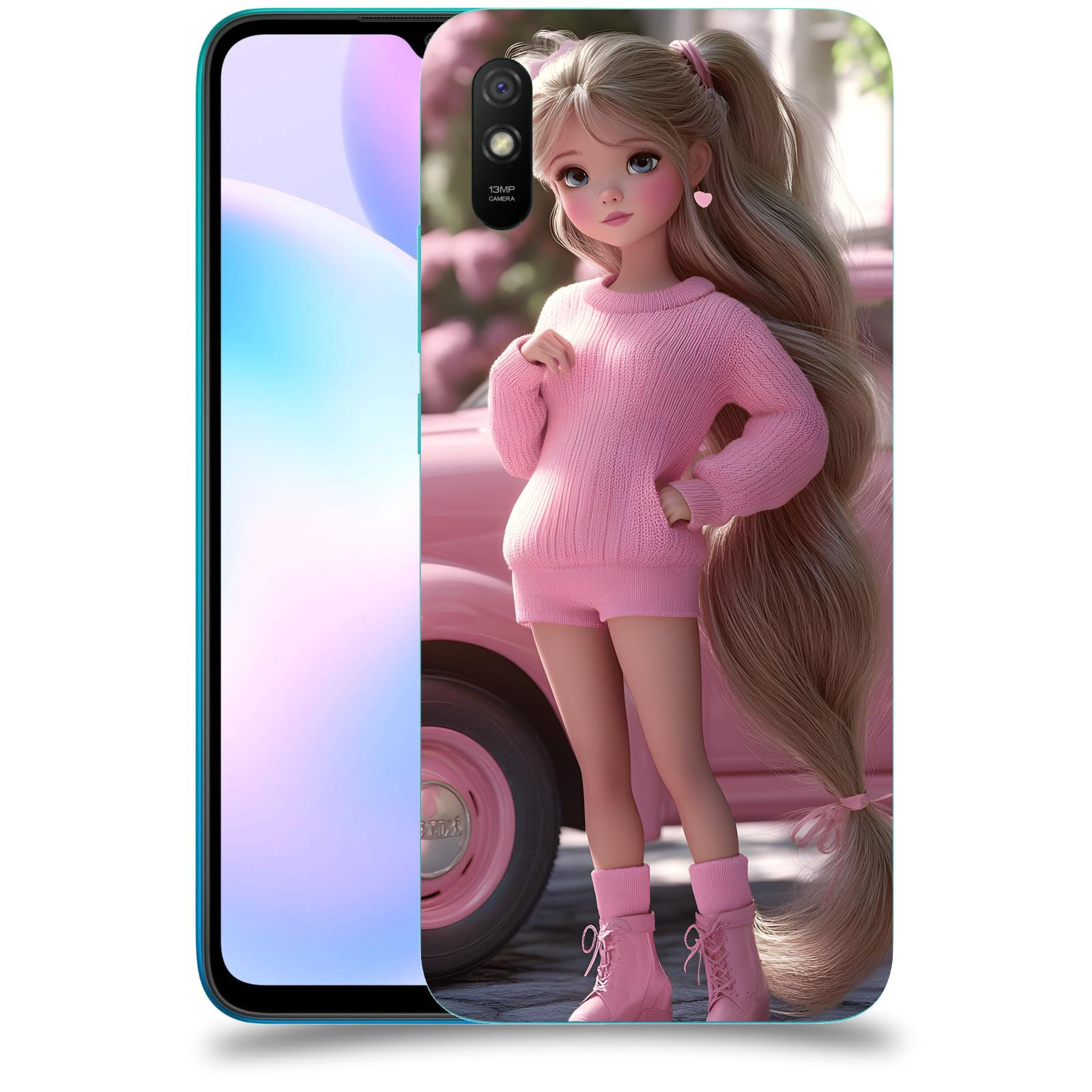ACOVER Kryt na mobil Xiaomi Redmi 9AT - Girl with pink car