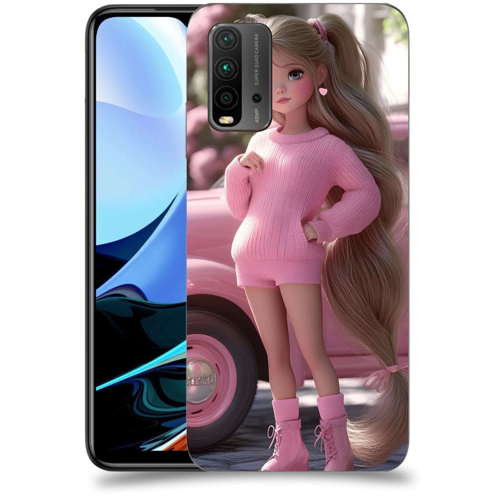 ACOVER Kryt na mobil Xiaomi Redmi 9T - Girl with pink car
