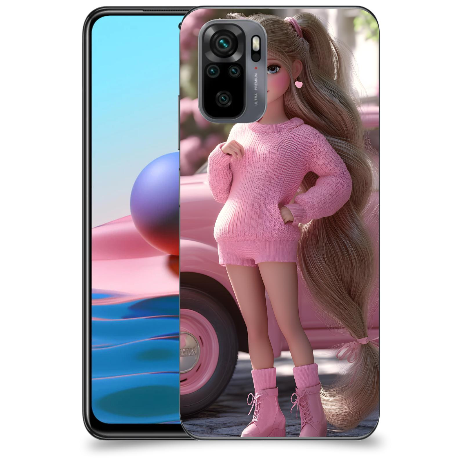 ACOVER Kryt na mobil Xiaomi Redmi Note 10 - Girl with pink car