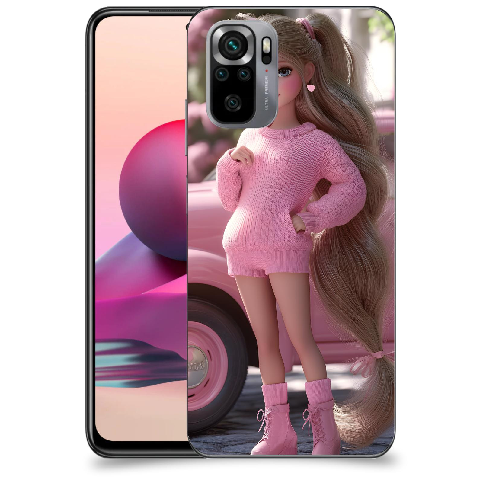 ACOVER Kryt na mobil Xiaomi Redmi Note 10S - Girl with pink car