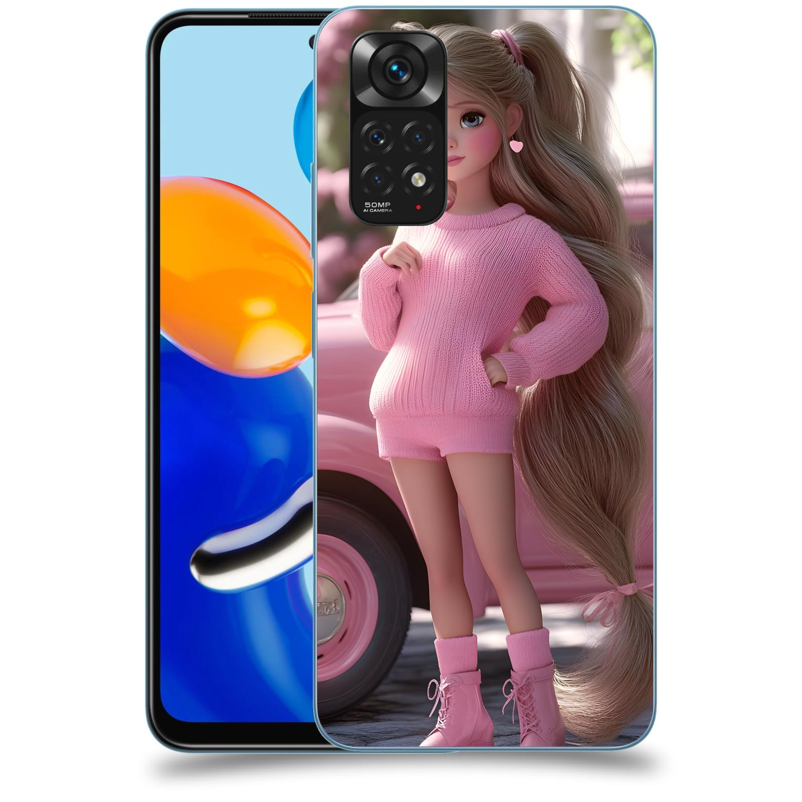 ACOVER Kryt na mobil Xiaomi Redmi Note 11 - Girl with pink car
