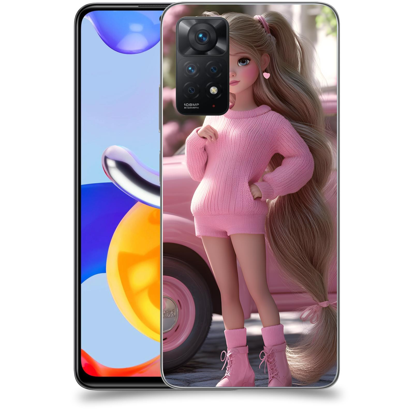 ACOVER Kryt na mobil Xiaomi Redmi Note 11 Pro - Girl with pink car