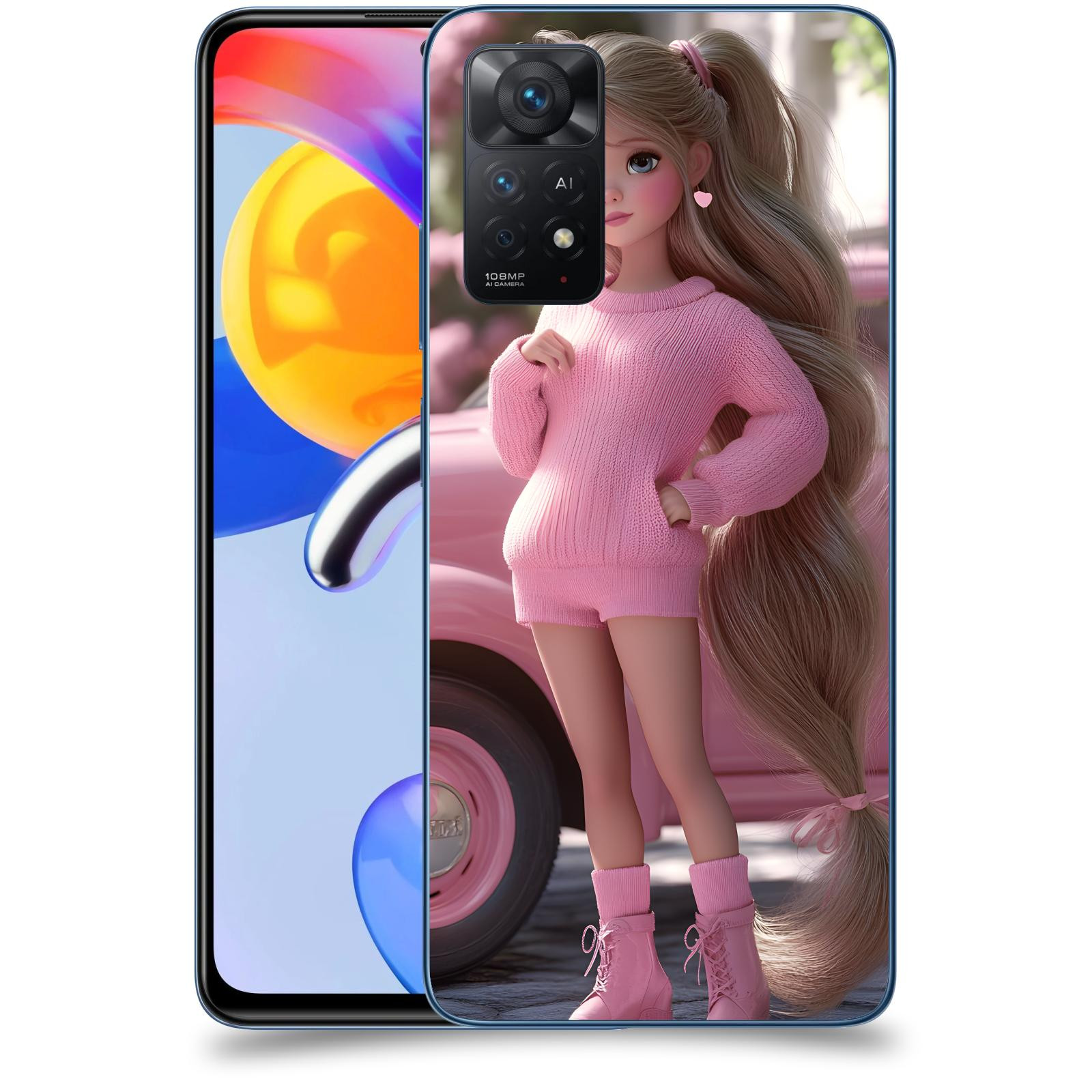 ACOVER Kryt na mobil Xiaomi Redmi Note 11 Pro 5G - Girl with pink car