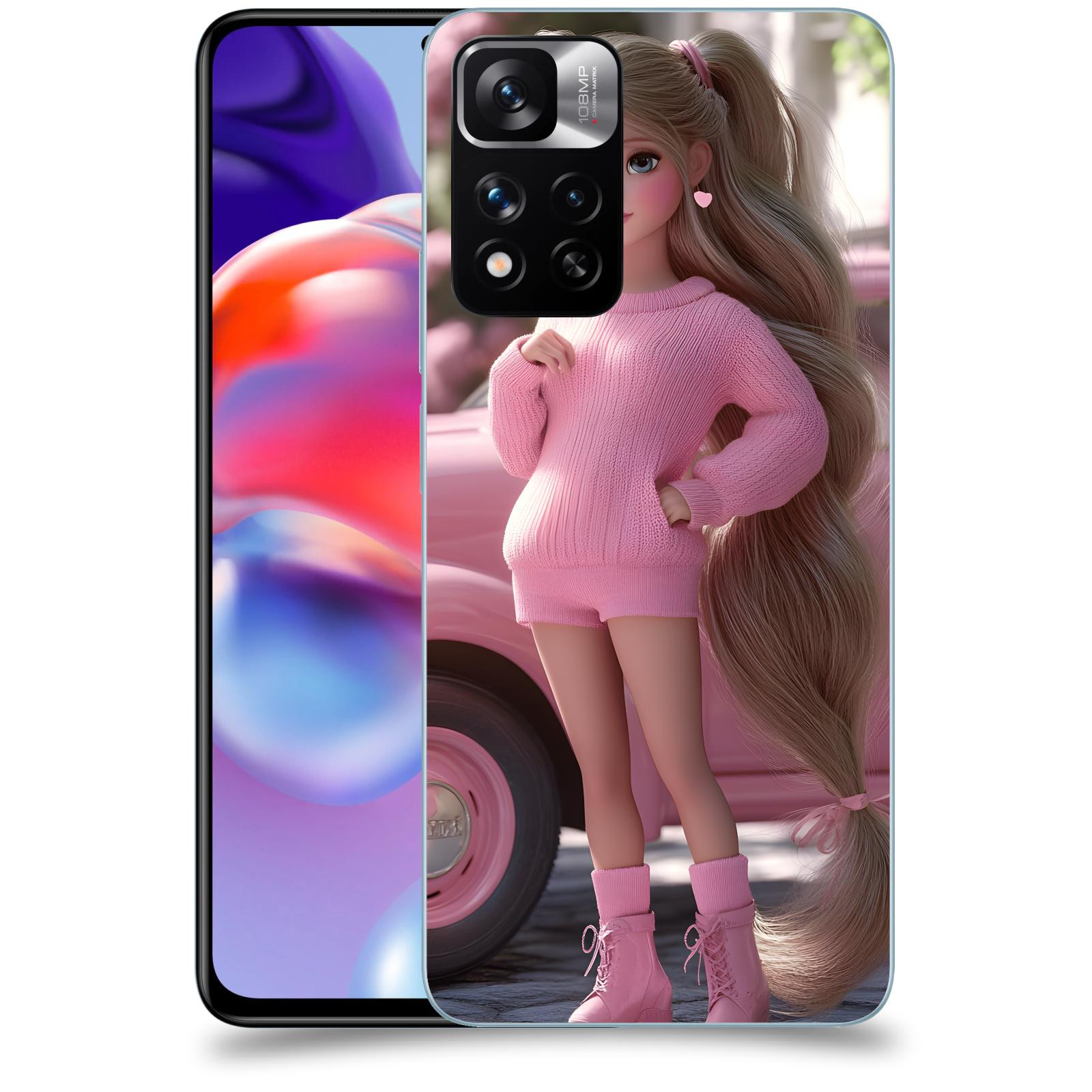 ACOVER Kryt na mobil Xiaomi Redmi Note 11 Pro+ 5G - Girl with pink car