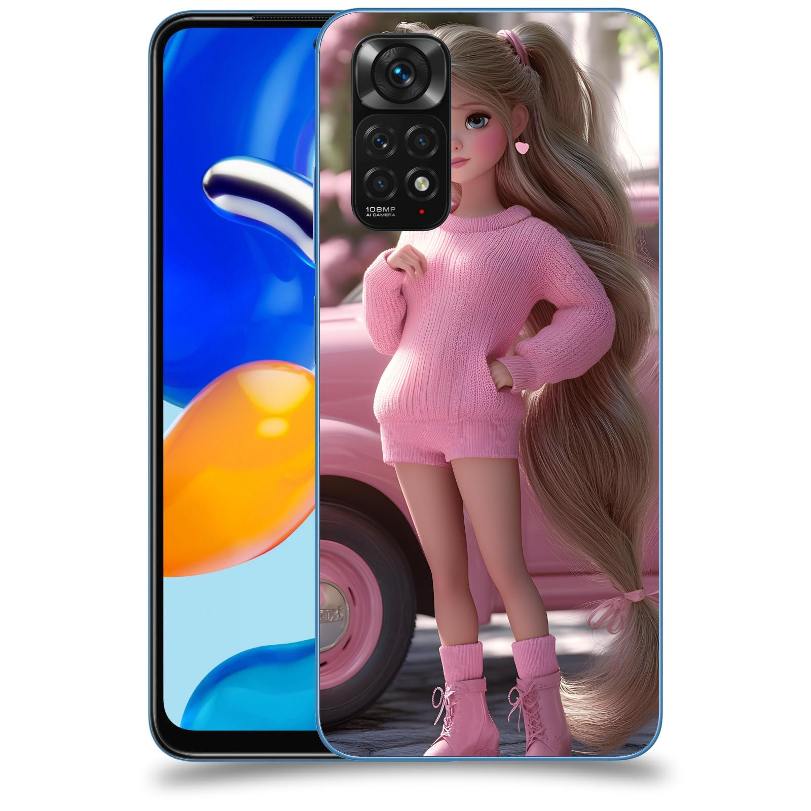 ACOVER Kryt na mobil Xiaomi Redmi Note 11S - Girl with pink car