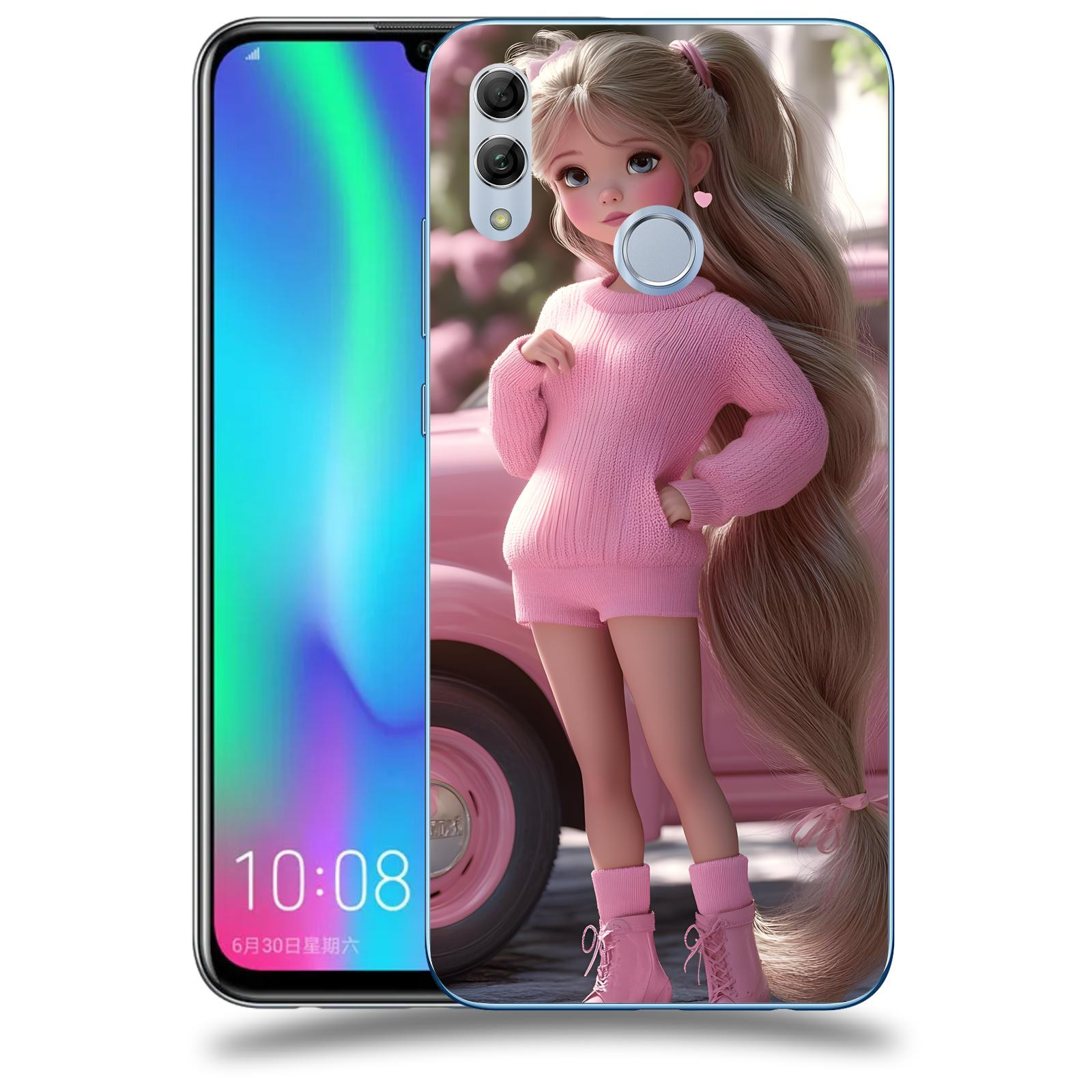 ACOVER Kryt na mobil Honor 10 Lite - Girl with pink car
