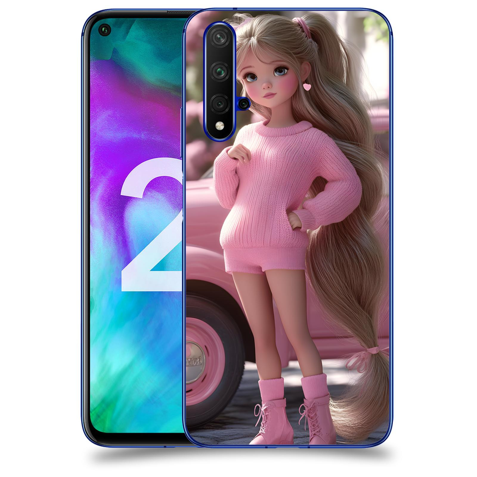 ACOVER Kryt na mobil Honor 20 - Girl with pink car