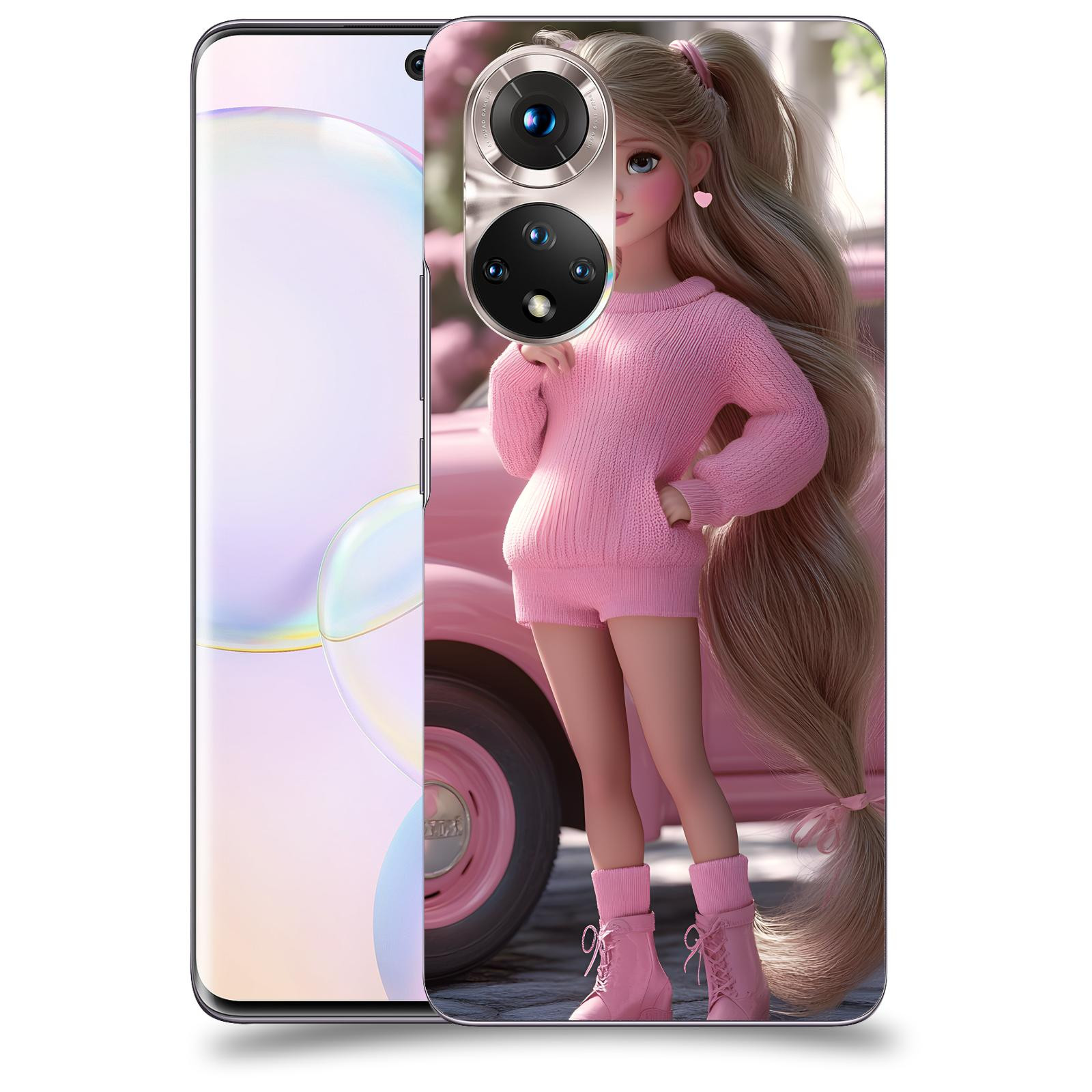 ACOVER Kryt na mobil Honor 50 5G - Girl with pink car