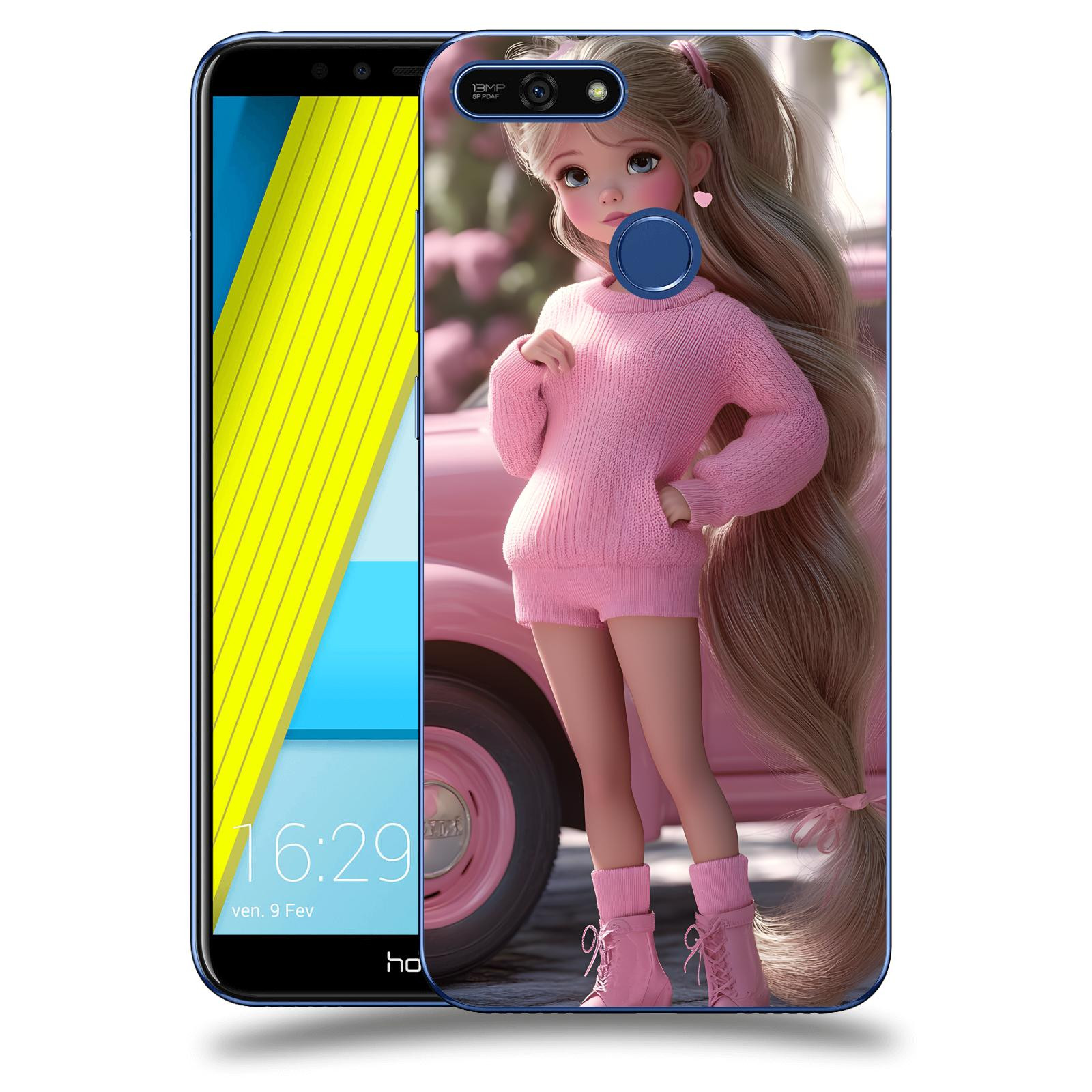 ACOVER Kryt na mobil Honor 7A - Girl with pink car