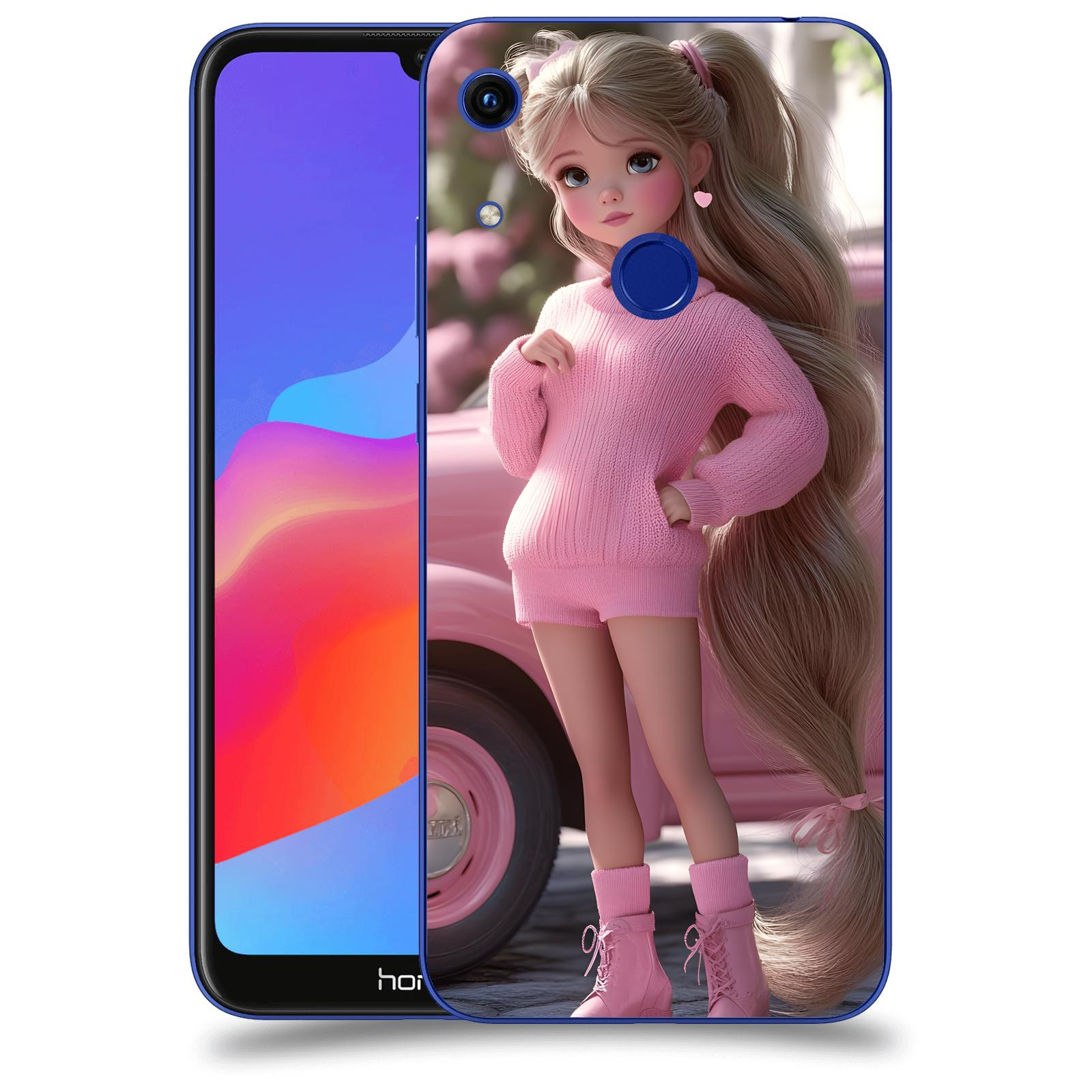 ACOVER Kryt na mobil Honor 8A - Girl with pink car