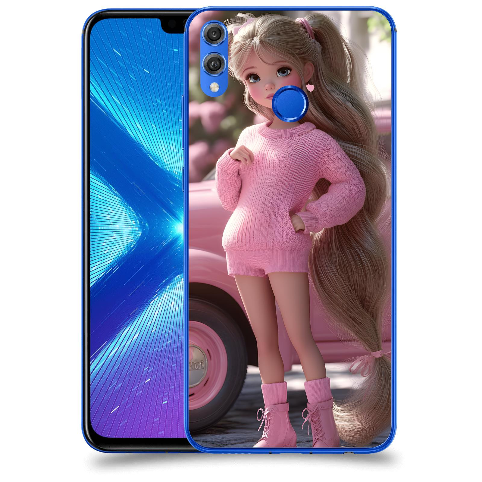 ACOVER Kryt na mobil Honor 8X - Girl with pink car