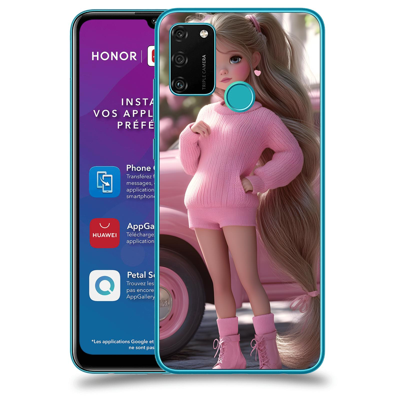 ACOVER Kryt na mobil Honor 9A - Girl with pink car