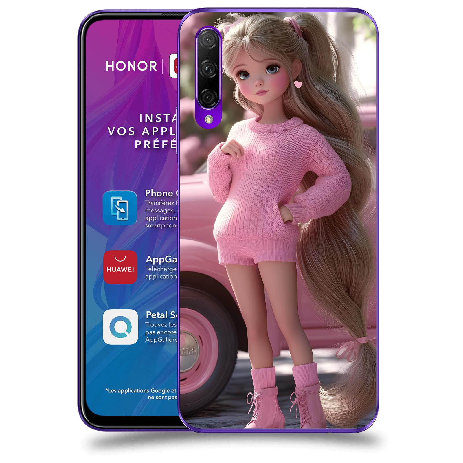 ACOVER Kryt na mobil Honor 9X Pro - Girl with pink car