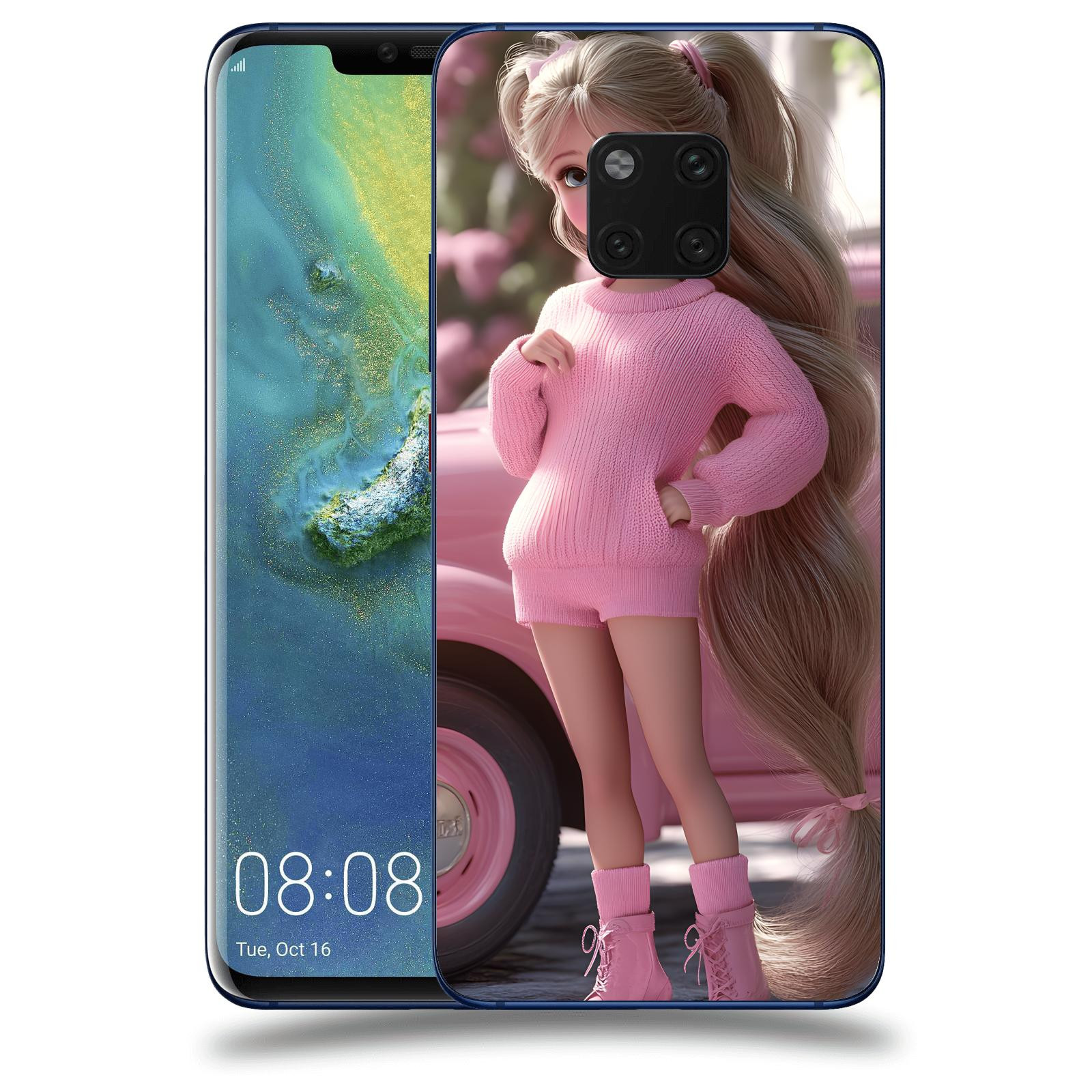 ACOVER Kryt na mobil Huawei Mate 20 Pro - Girl with pink car