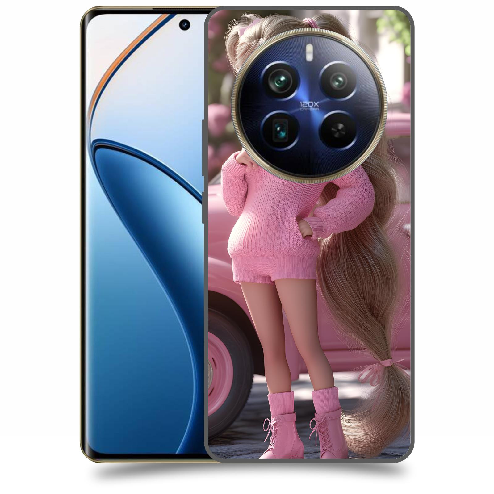 ACOVER Kryt na mobil Realme 12 pro+ 5g - Girl with pink car