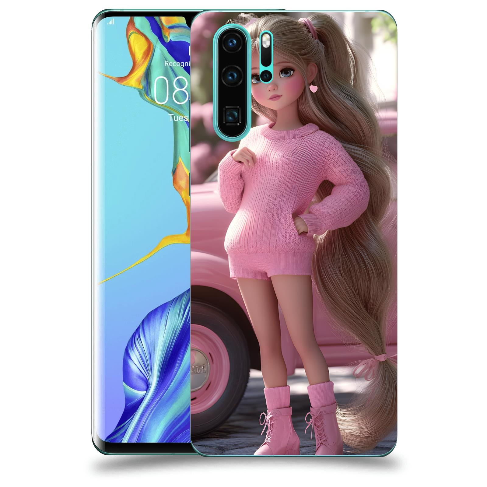 ACOVER Kryt na mobil Huawei P30 Pro - Girl with pink car