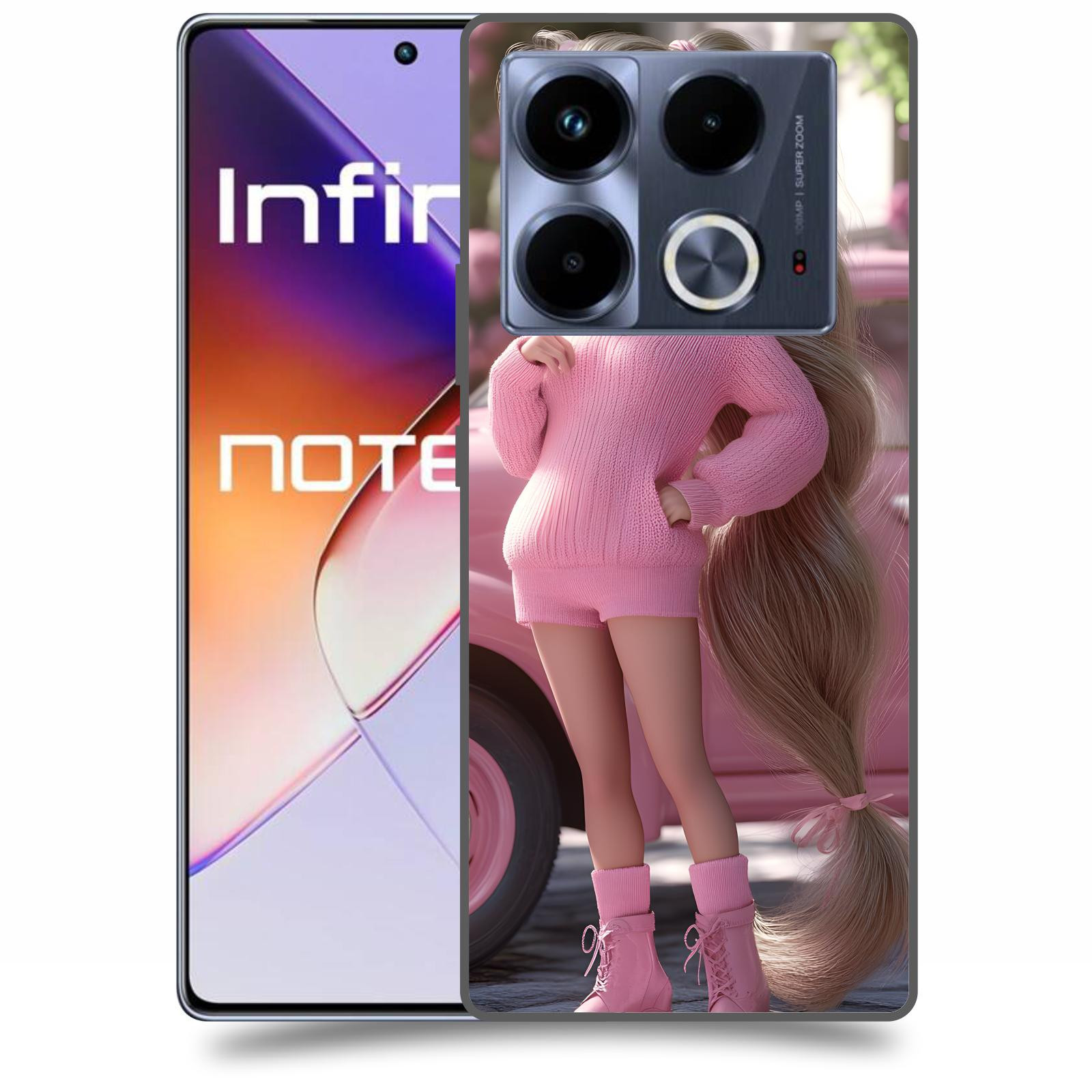 ACOVER Kryt na mobil Infinix Note 40 - Girl with pink car
