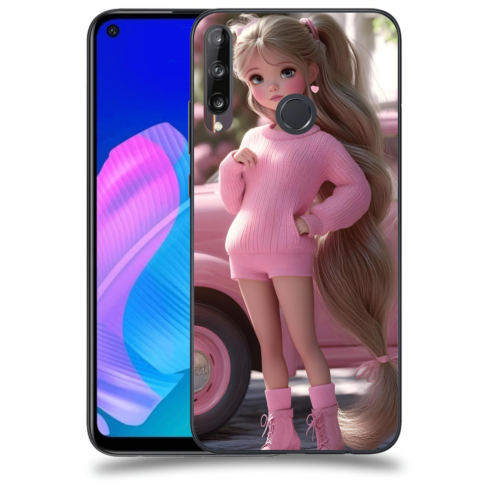 ACOVER Kryt na mobil Huawei P40 Lite E - Girl with pink car
