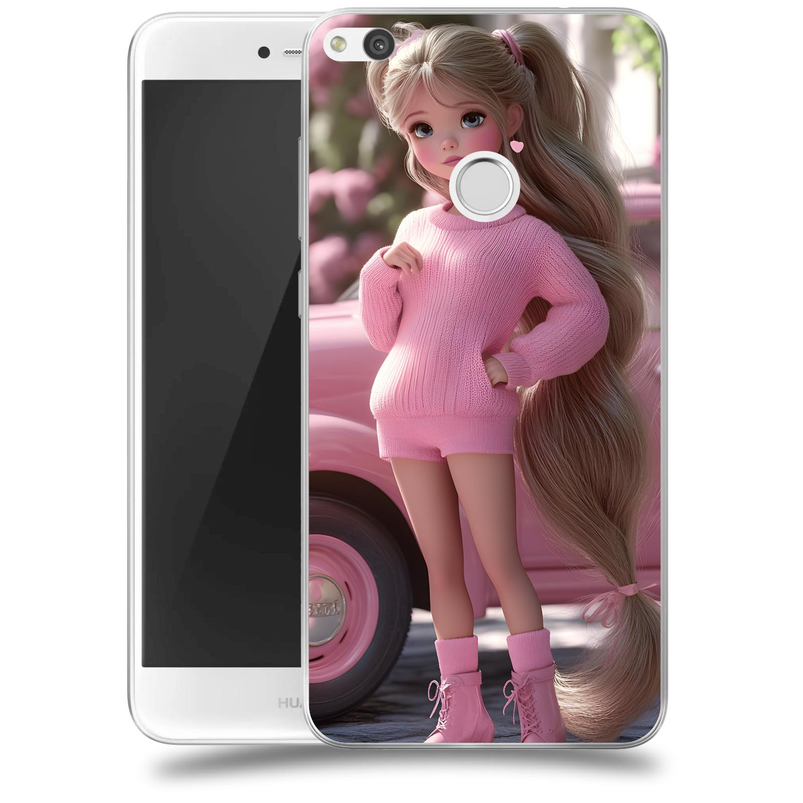 ACOVER Kryt na mobil Huawei P9 Lite 2017 - Girl with pink car