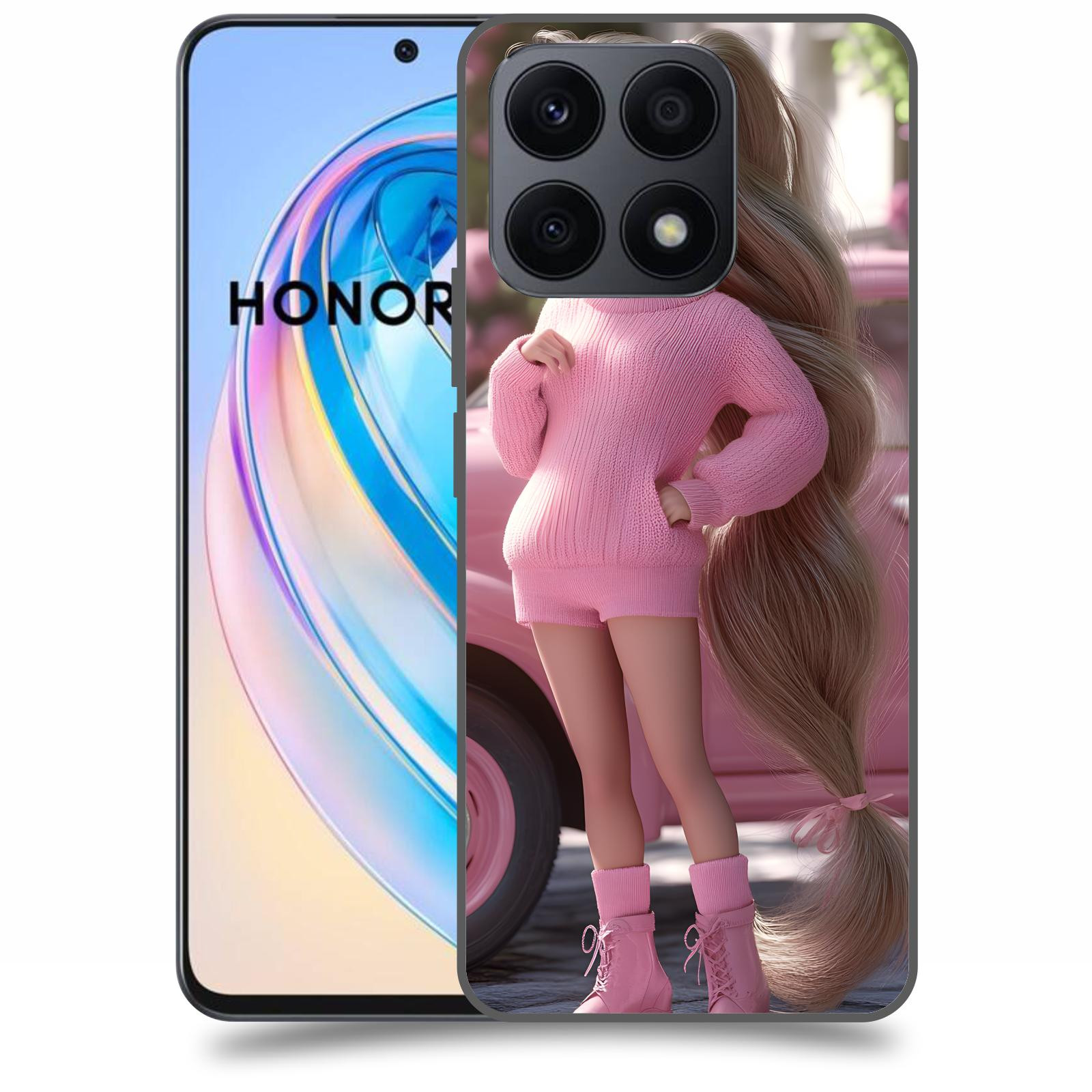 ACOVER Kryt na mobil Honor X8a - Girl with pink car