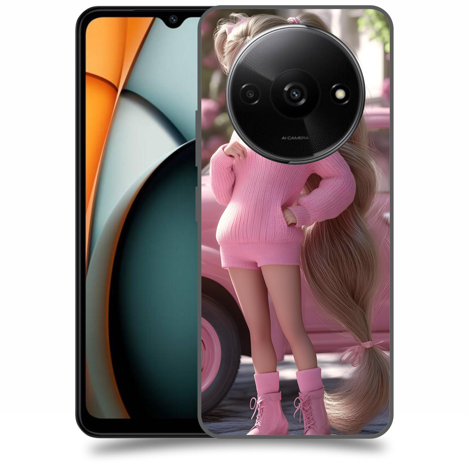 ACOVER Kryt na mobil Xiaomi Redmi A3 - Girl with pink car
