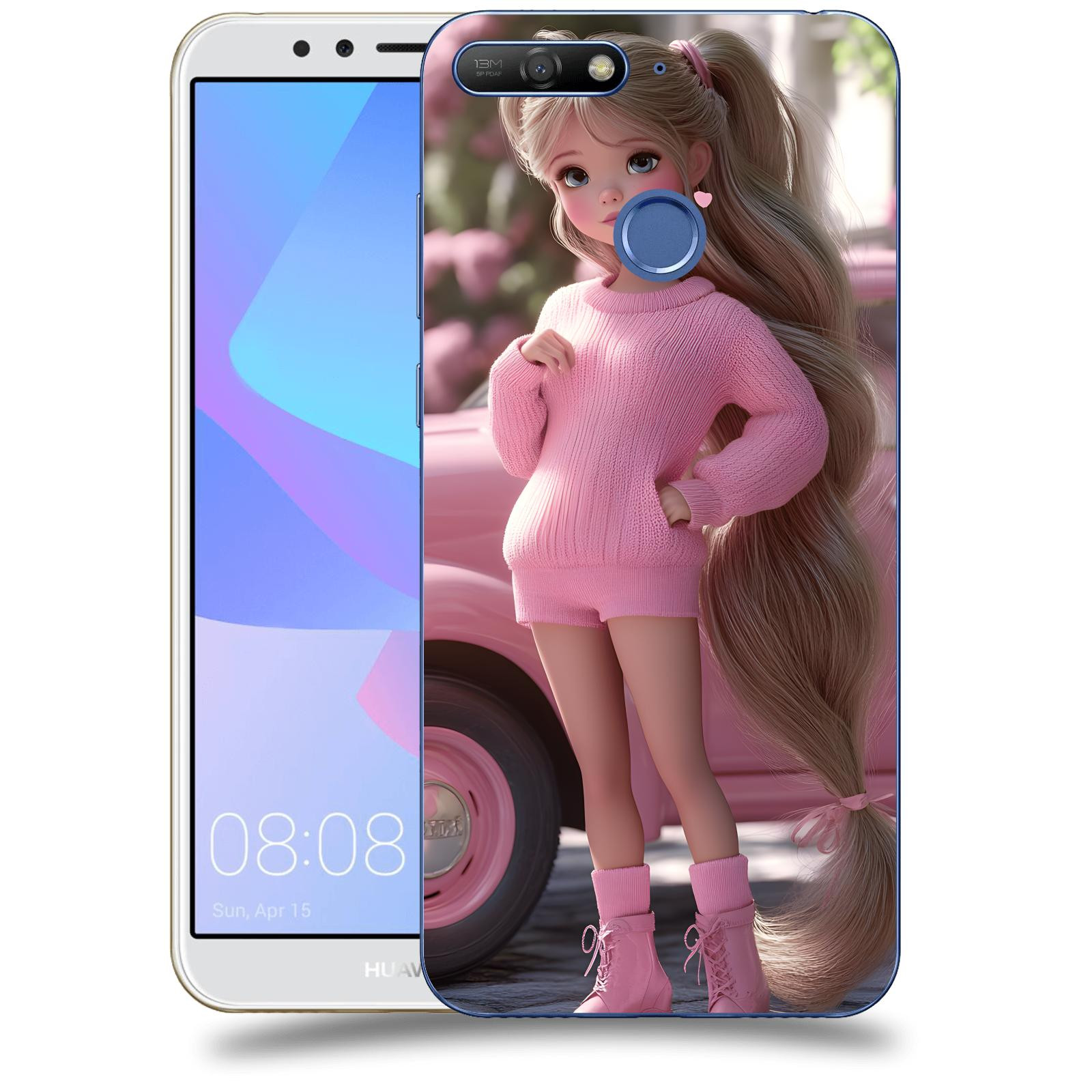 ACOVER Kryt na mobil Huawei Y6 Prime 2018 - Girl with pink car