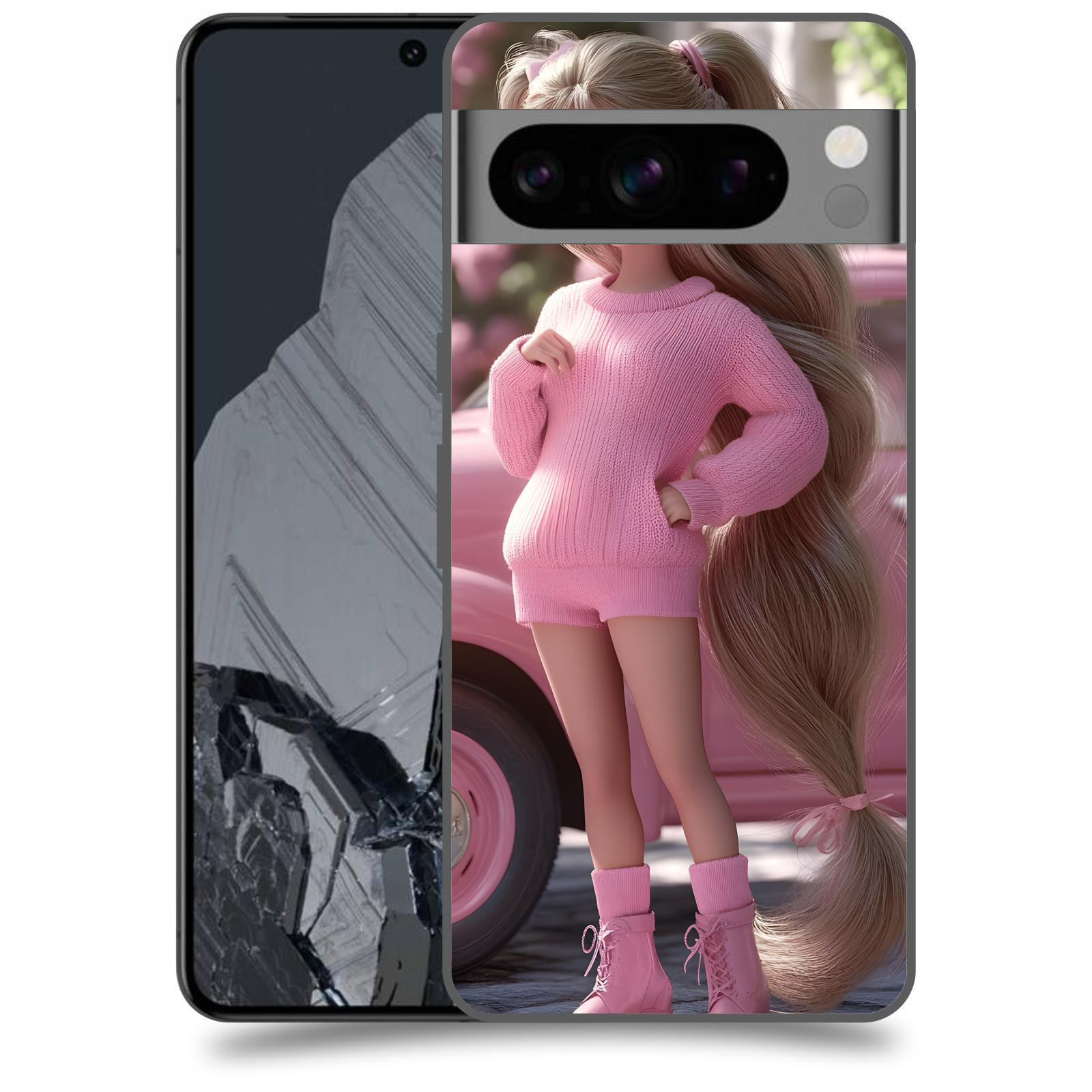 ACOVER Kryt na mobil Google Pixel 8 Pro - Girl with pink car