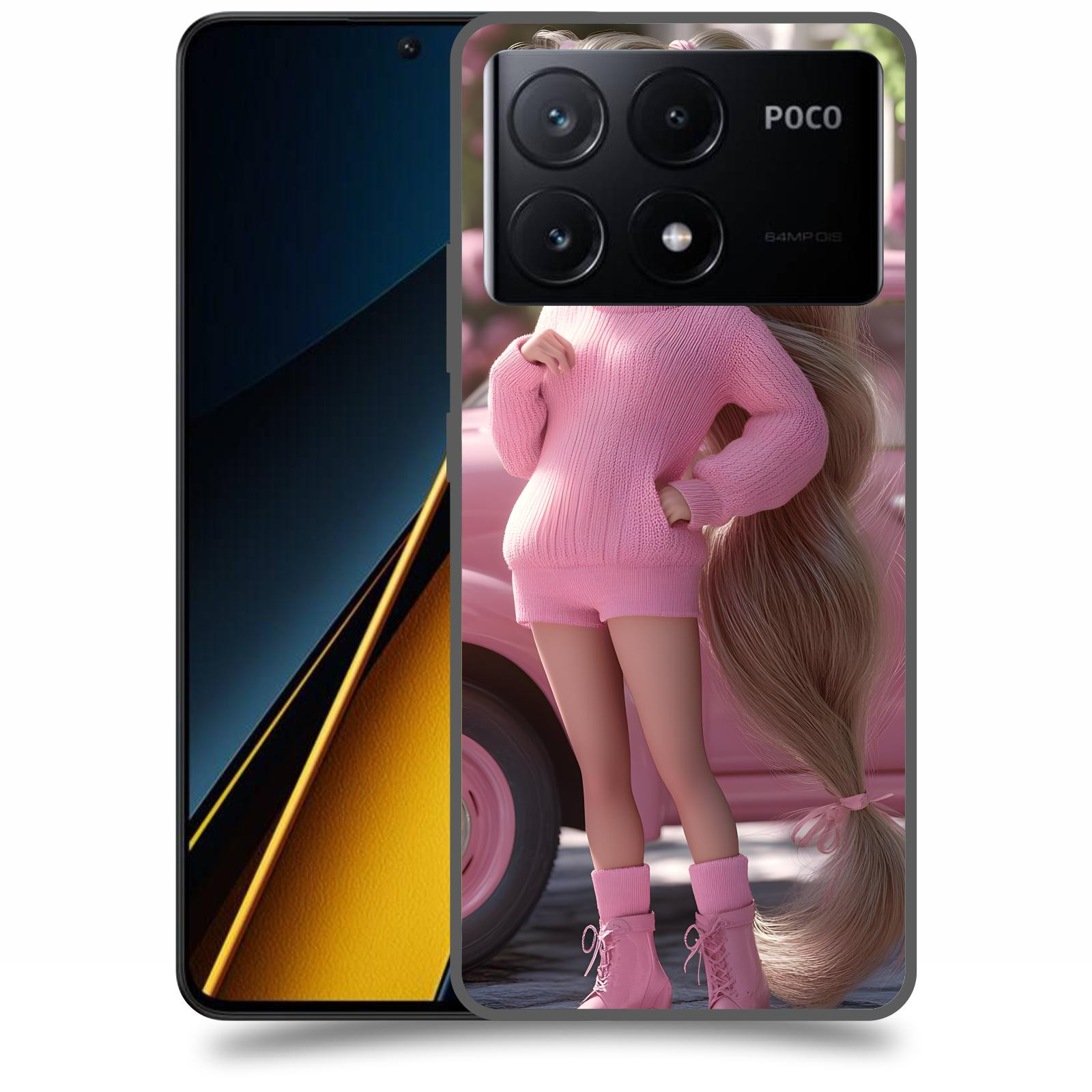 ACOVER Kryt na mobil Poco X6 Pro 5G - Girl with pink car